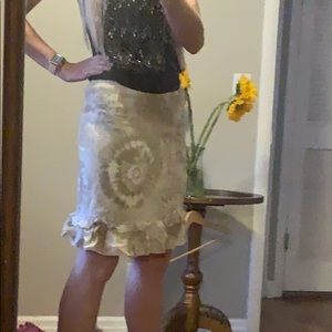 Tan tie dye pencil skirt